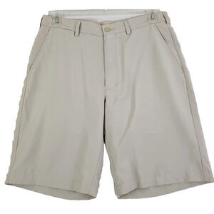 PGA Tour ~Men's Size 32~ Khaki/Beige Golf Shorts Flat Front.